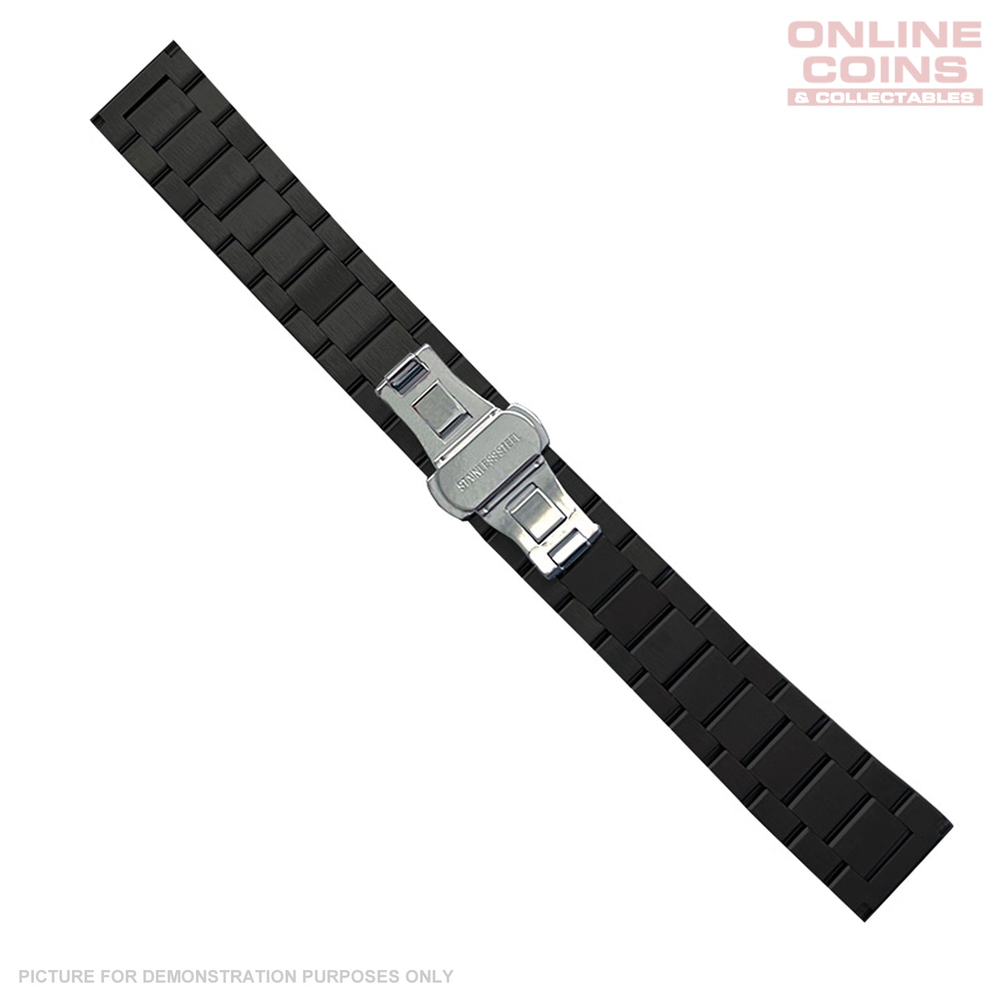 Universal 18mm Stainless Steel Watch Bracelet - Black