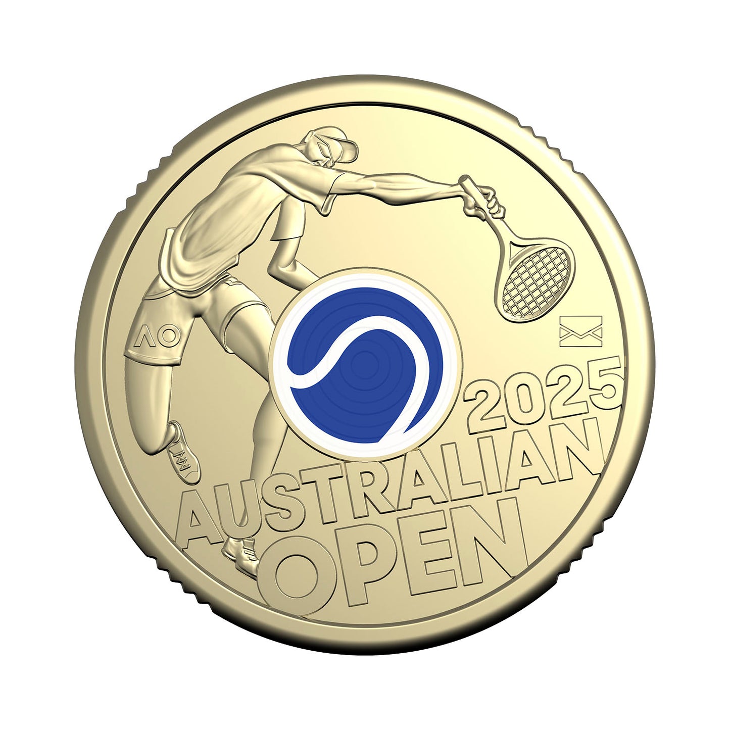 2025 $2 MEN'S Australian Open Coloured Privy Mark Coin in Card