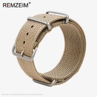 REMZEIM Ribbed Nylon NATO Style Watch Strap - KHAKI