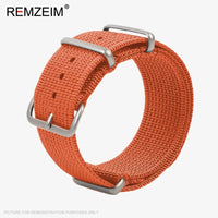 REMZEIM Ribbed Nylon NATO Style Watch Strap - ORANGE