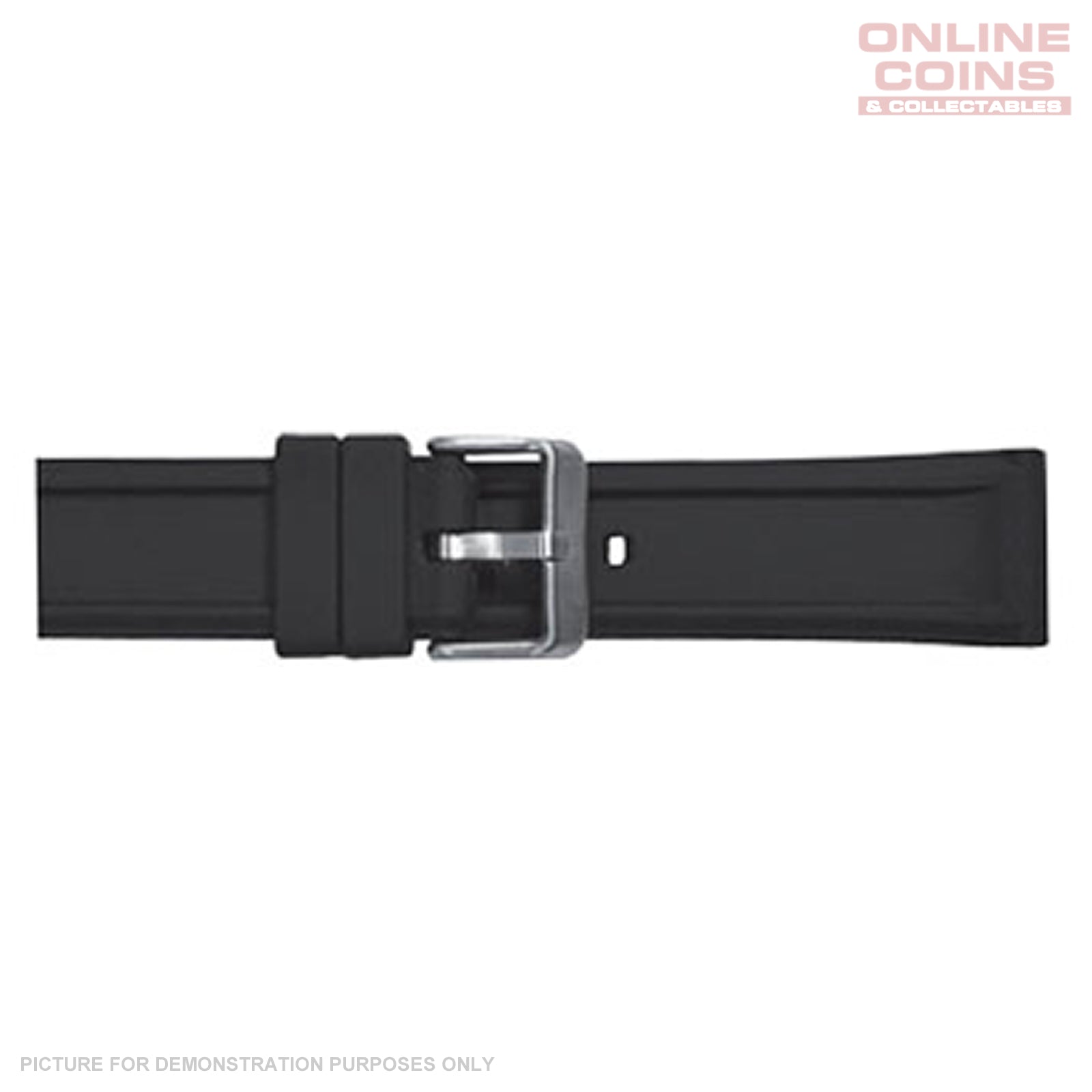 22mm Rubber Incused Watch Strap - Black