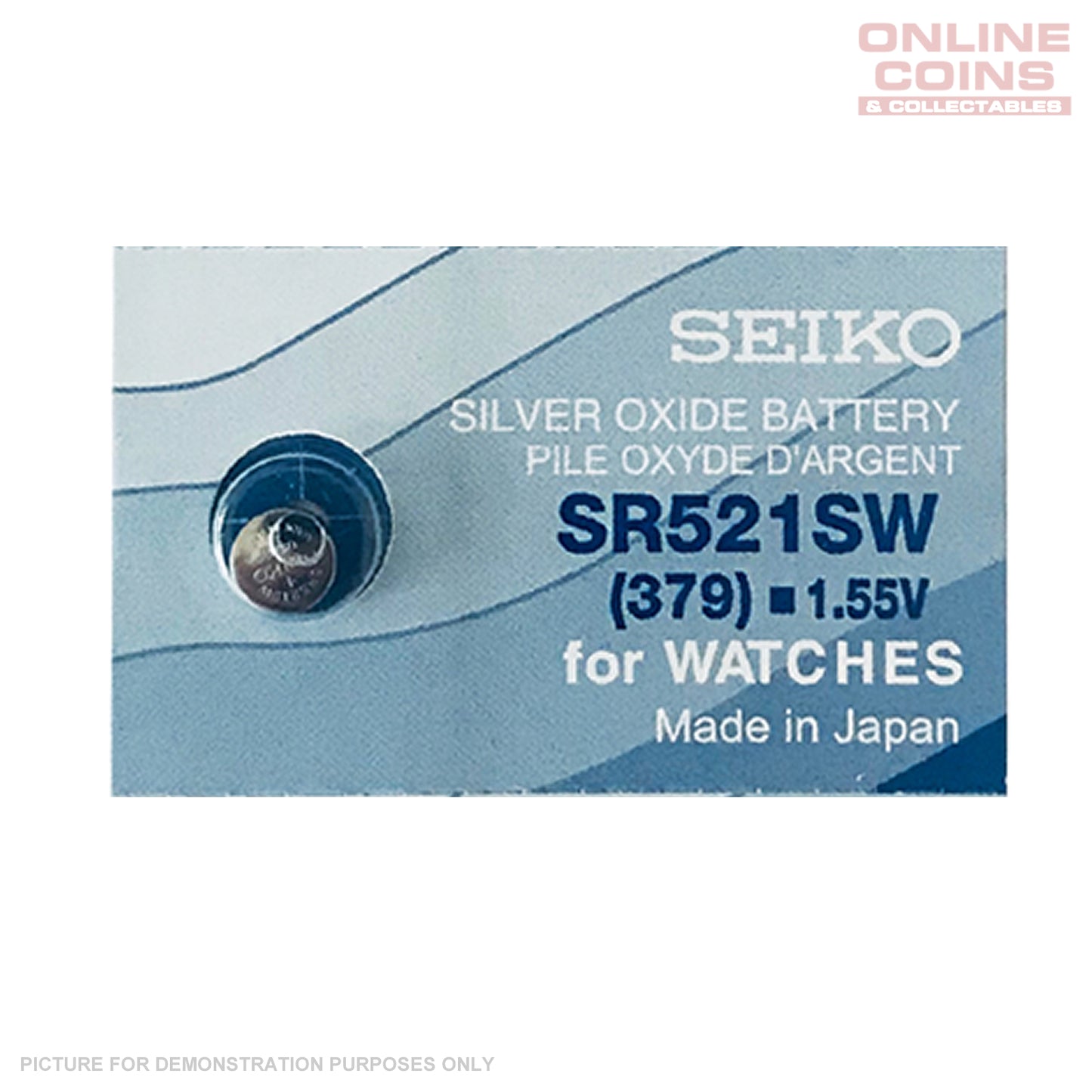 SEIKO SR521SW (379) Silver Oxide Watch Battery 1.55v (1 ONLY)