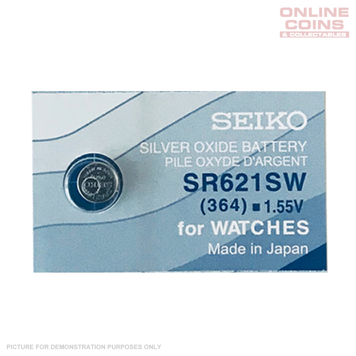 SEIKO SR621SW (364) Silver Oxide Watch Battery 1.55v (1 ONLY)