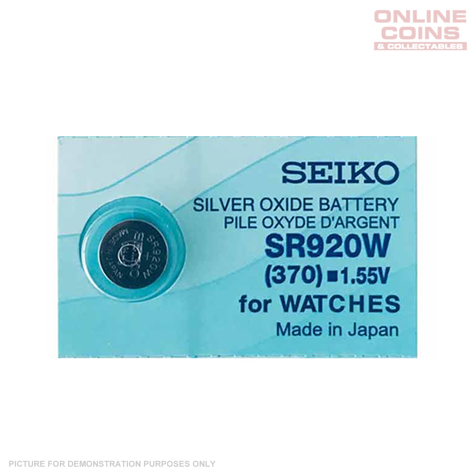 SEIKO SR920W (370) Silver Oxide Watch Battery 1.55v (1 ONLY)