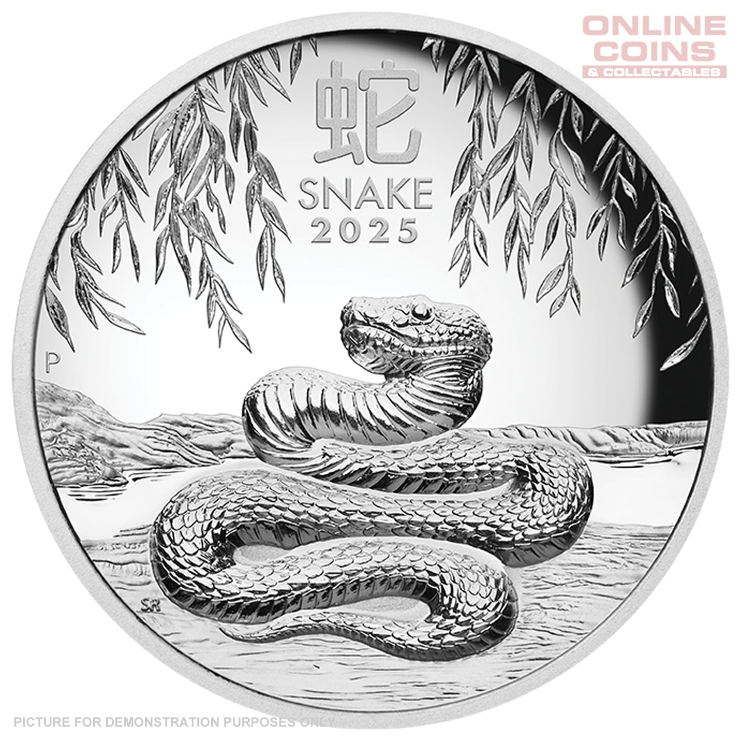 2025 Perth Mint 1oz Silver Proof High Relief Coin - Lunar Series III Year of the Snake