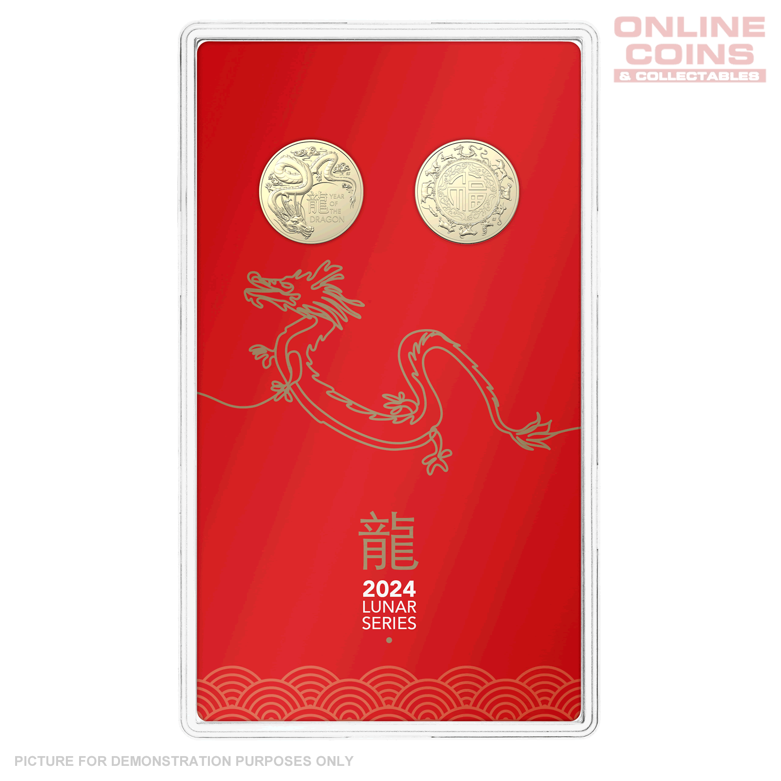 2024 $1 AlBr Uncirculated Two Coin Set - Year Of The Dragon