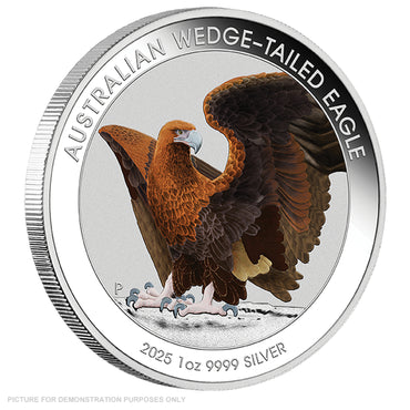 2025 Perth Mint Australian Wedge-tailed Eagle 1oz Silver Coloured Coin in Card