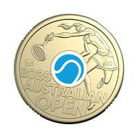 2025 $2 WOMEN'S Australian Open Coloured Privy Mark Coin in Card