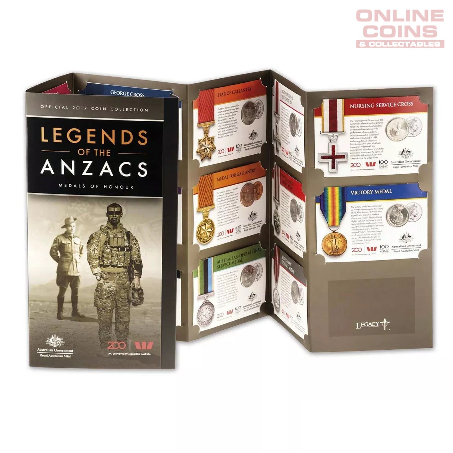 2017 Legends of the ANZACs - Medals of Honour 14 Coin Collection