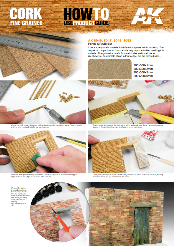 AK Interactive - Building Materials - Cork Sheets Coarse Grained 200x300x2mm