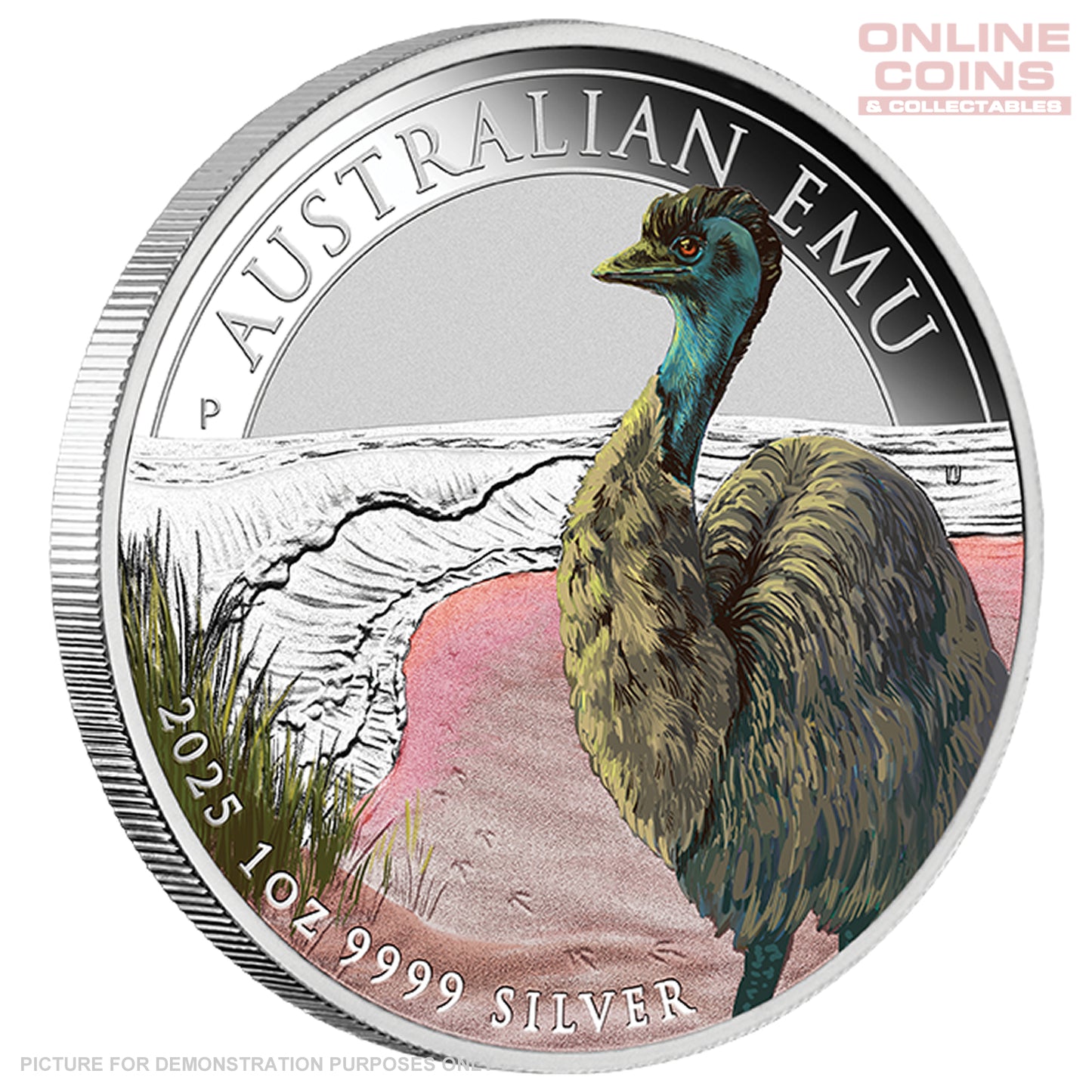 2025 Perth Mint Australian Emu 2025 1oz Silver Coloured Coin