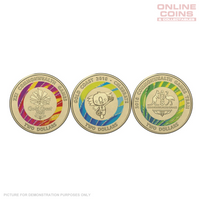 2018 - Gold Coast XXI Commonwealth Games - 7 Coloured Coin Set (Tear on packaging)