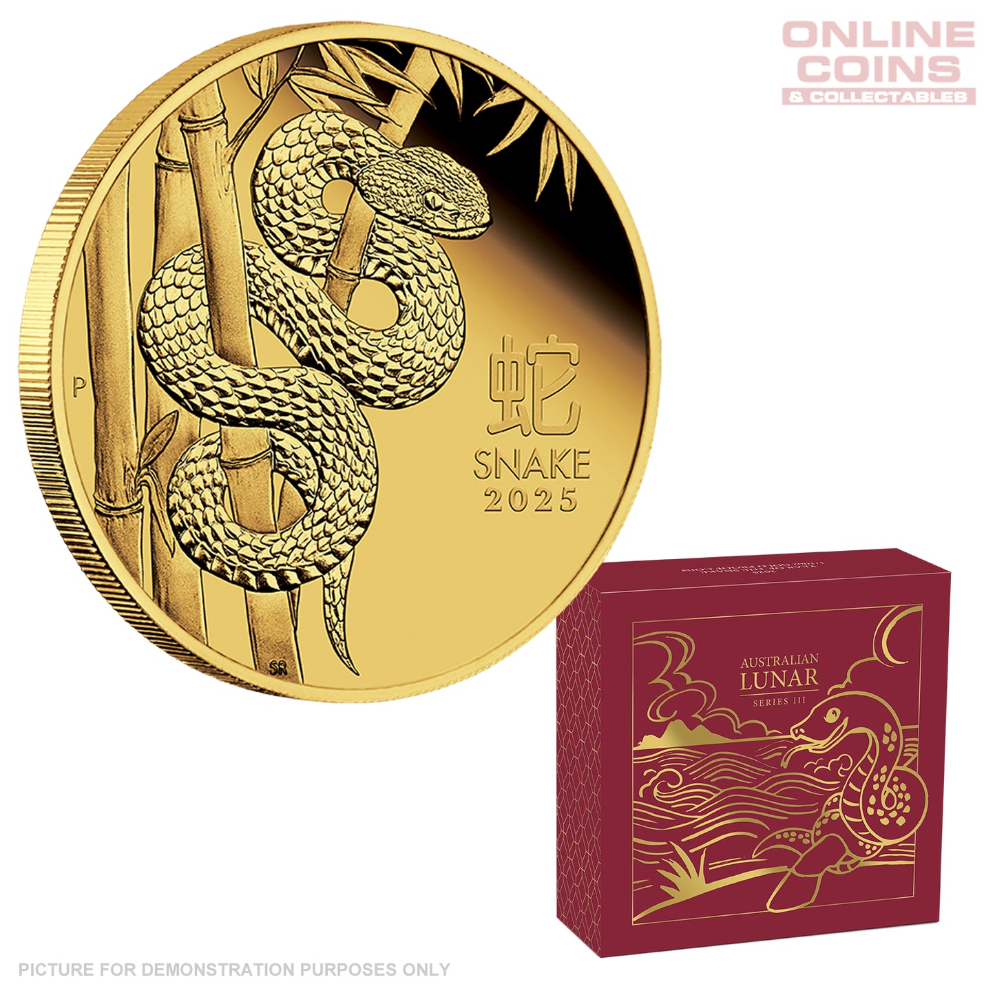 2025 Perth Mint 1/10oz Gold Proof Coin - Lunar Series III - Year of the Snake