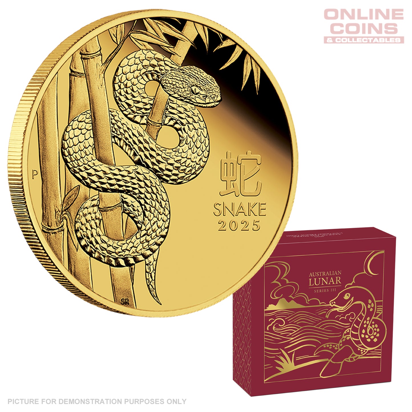 2025 Perth Mint 1/4oz Gold Proof Coin - Lunar Series III - Year of the Snake