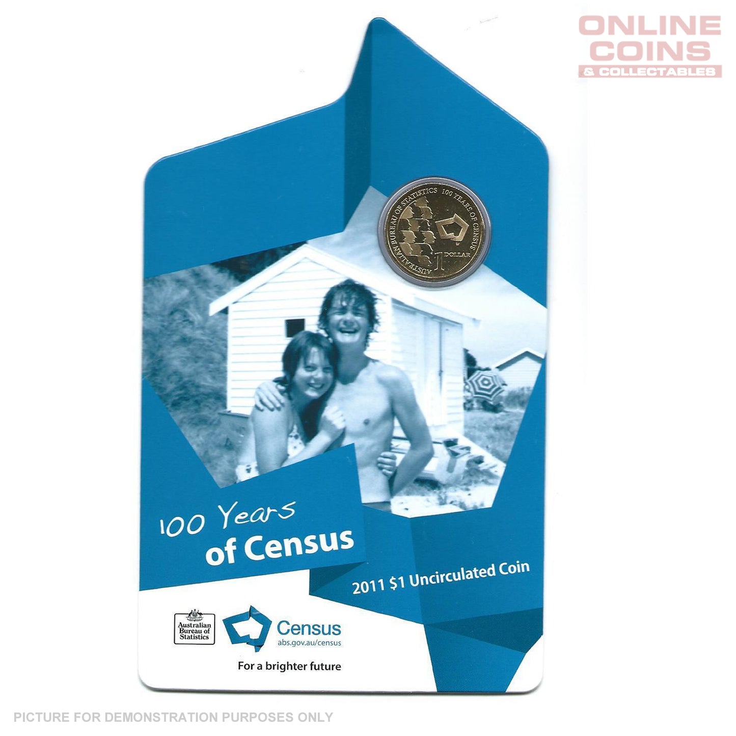 2011 Royal Australian Mint - 100 Years of Census - $1 Uncirculated Carded Coin