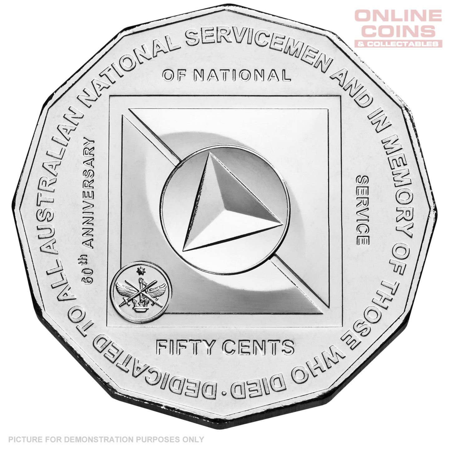 2011 Royal Australian Mint - 60th Anniversary of National Service - Uncirculated 50c coin in card