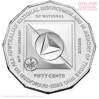 2011 Royal Australian Mint - 60th Anniversary of National Service - Uncirculated 50c coin in card