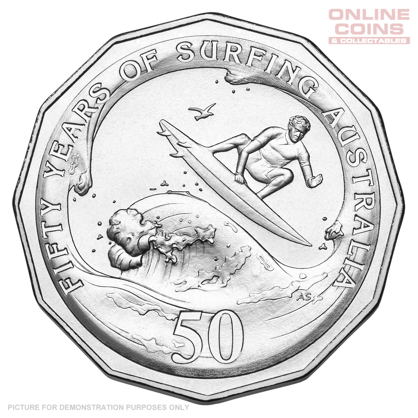 2013 Royal Australian Mint - 50th Anniversary of Surfing Australia - Uncirculated 50c Carded Coin