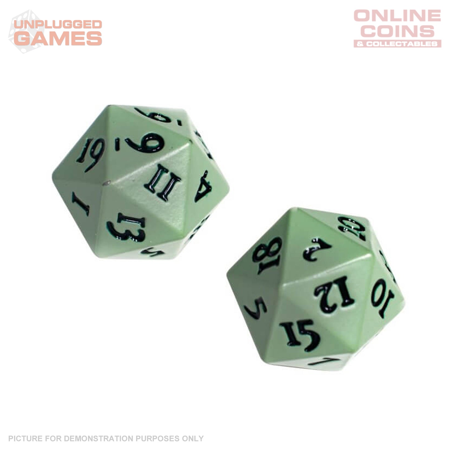 ULTRA PRO Vivid Heavy Metal D20 Dice Set - Cool Matcha