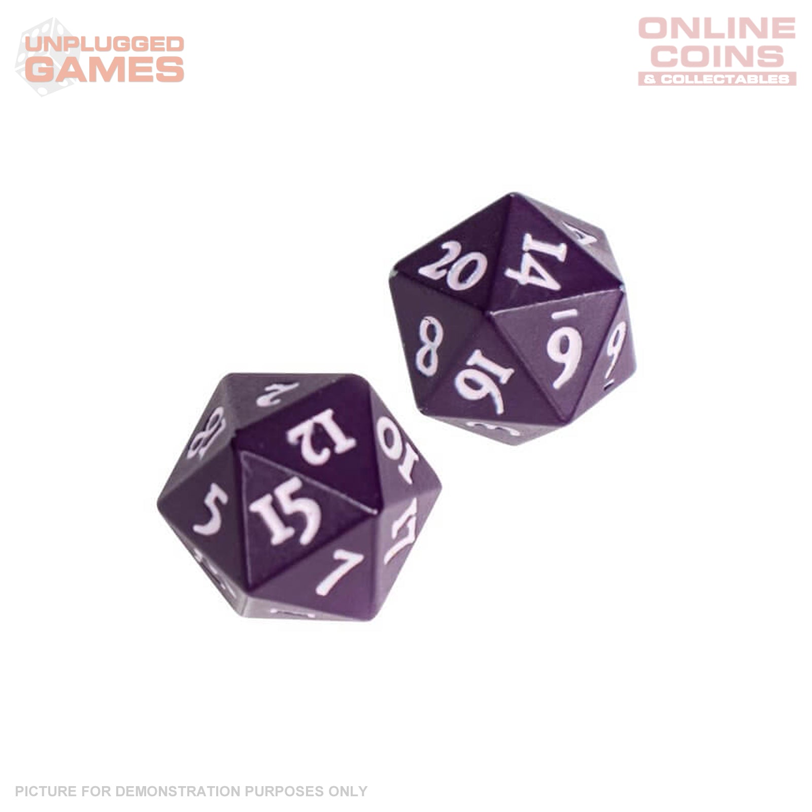 ULTRA PRO Vivid Heavy Metal D20 Dice Set - Midnight Plum