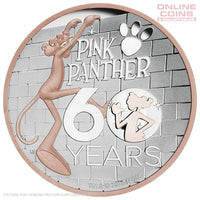 2024 Perth Mint 5oz Silver Proof High Relief Gilded Coin - Pink Panther 60th Anniversary