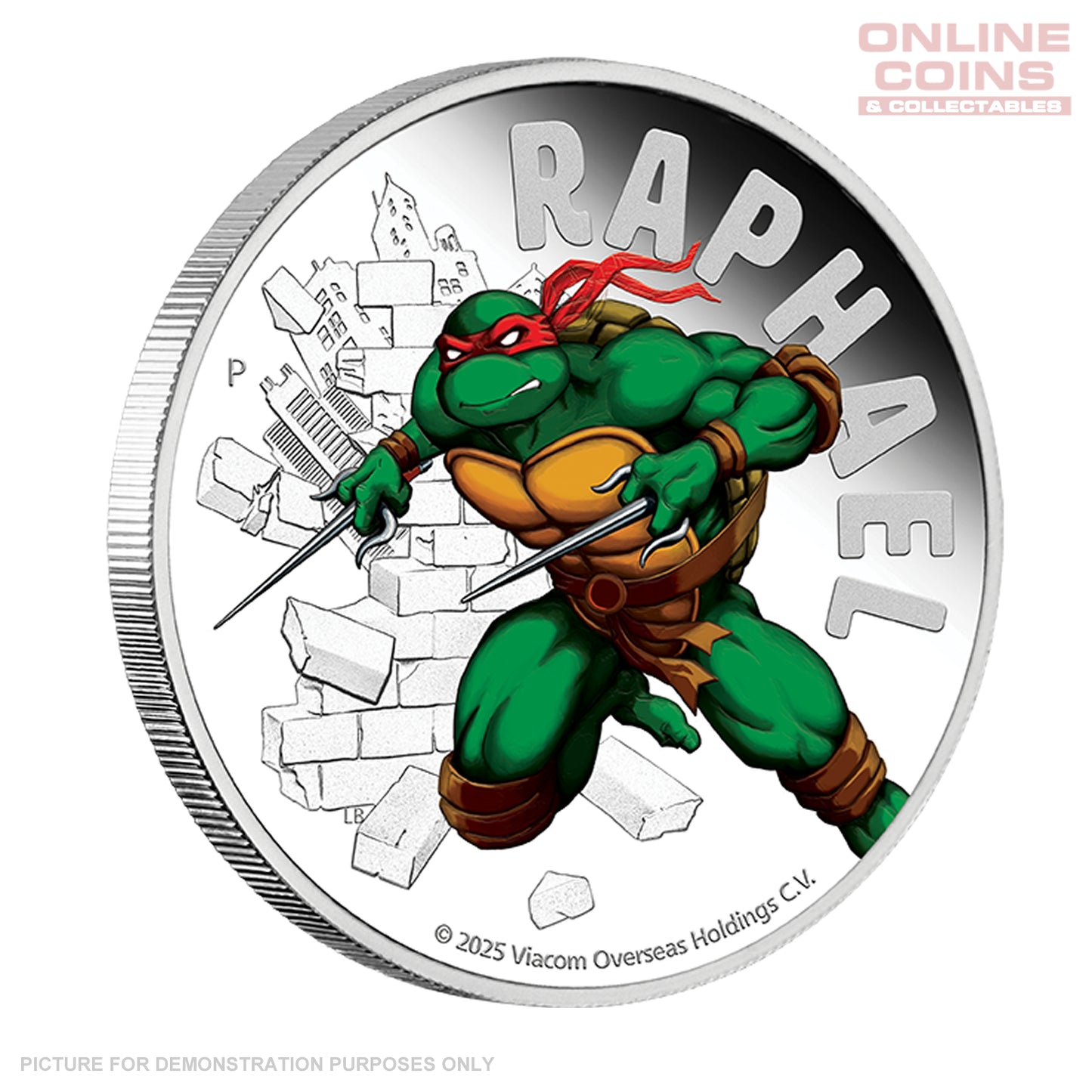 2025 Perth Mint Teenage Mutant Ninja Turtles - Raphael 1oz Silver Coloured Coin