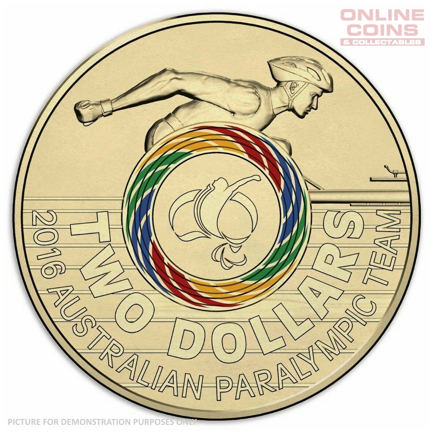 2016 $2 AlBr Coloured Uncirculated in Folder - Australian Paralympic Team