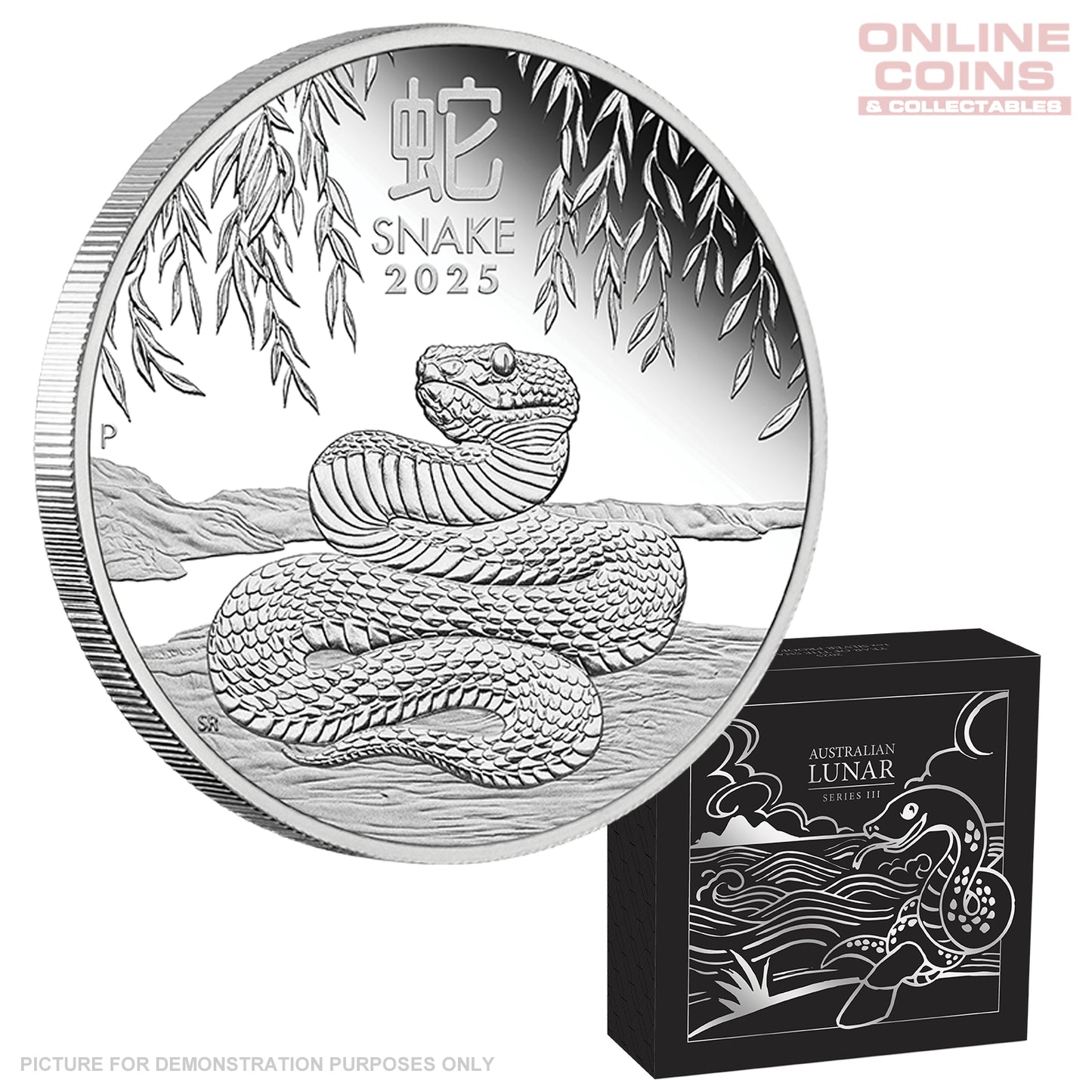 2025 Perth Mint 1oz Silver Proof Coin - Lunar Series III - Year of the Snake