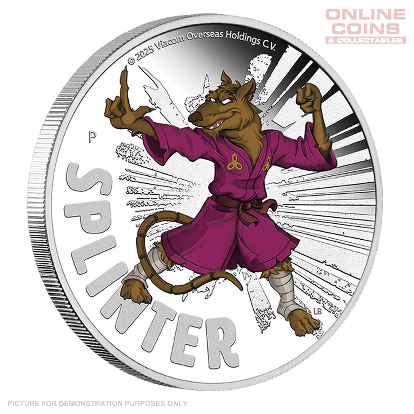 2025 Perth Mint 1oz Silver Proof Coloured Coin - Teenage Mutant Ninja Turtles - Splinter