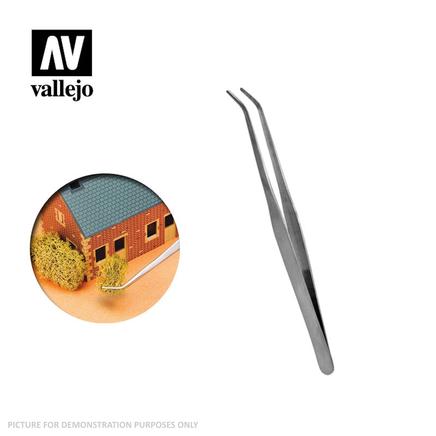 Vallejo Hobby Tools - Strong Curved Stainless Steel Tweezers (175 mm)