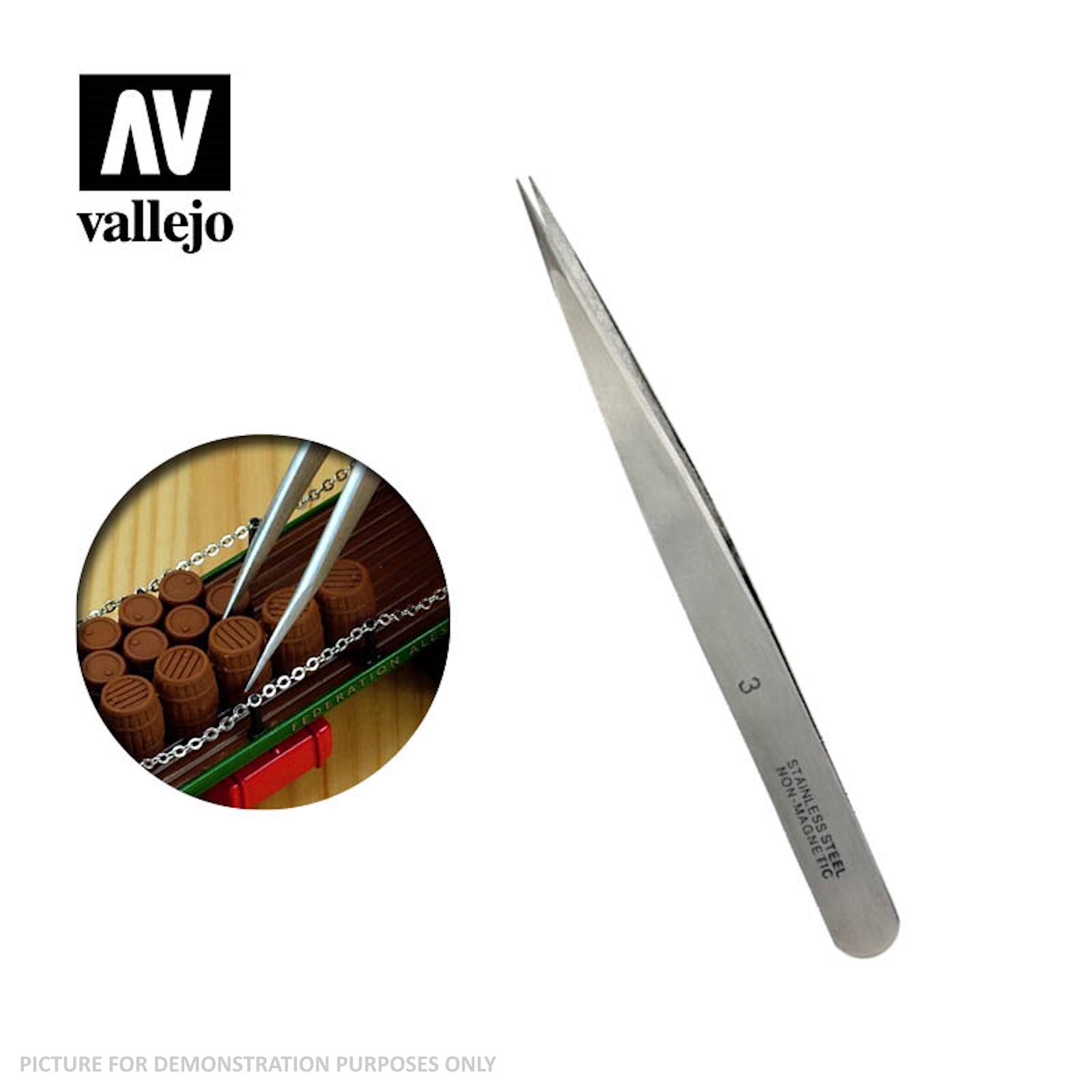 Vallejo Hobby Tools - #3 Stainless Steel Tweezers