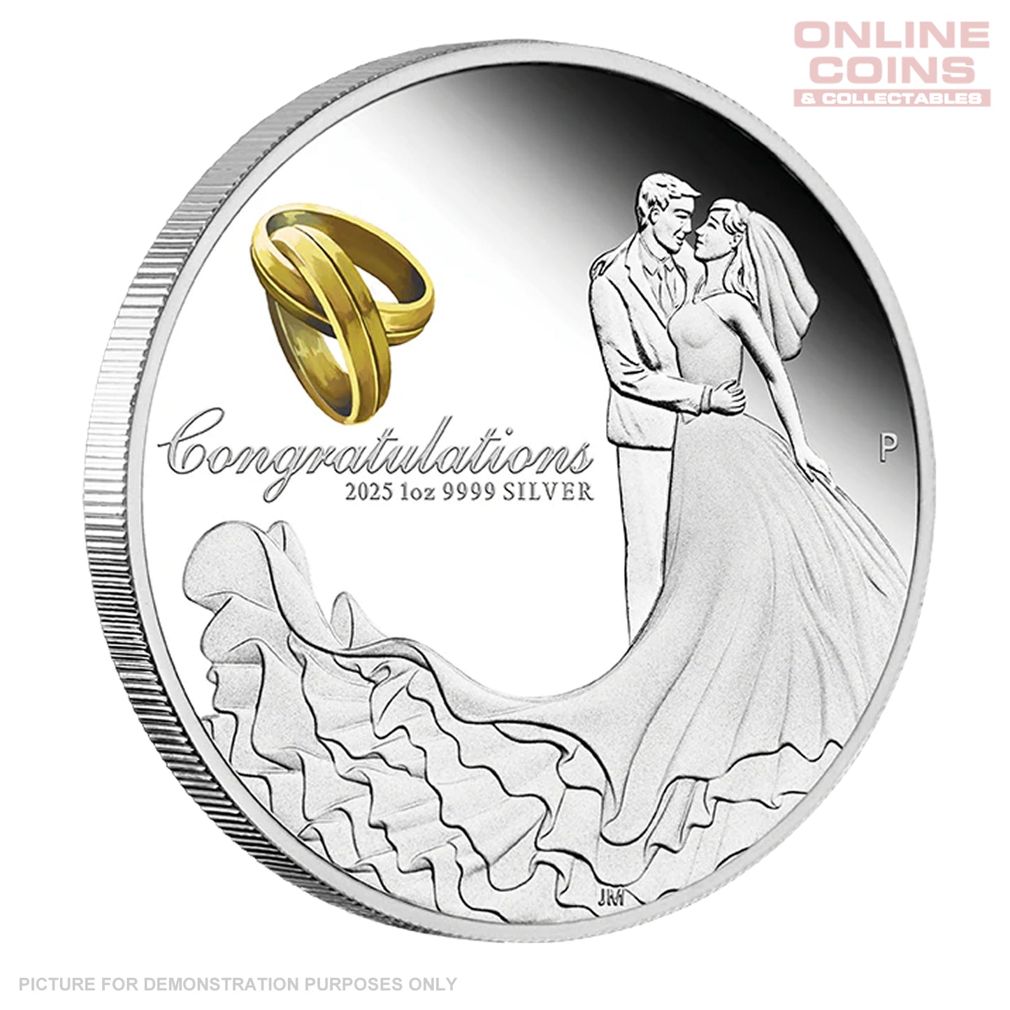 2025 Perth Mint 1oz Silver Proof Coloured Coin - Wedding